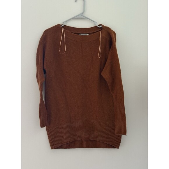 Anthropologie Brown Naomi Merino Wool Blend Boat Neck Sweater Size XSmall boho - Picture 1 of 7